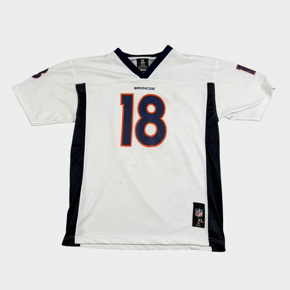 Nike Peyton Manning Denver Broncos #18 Jersey White Youth XL 18/20 NFL Football